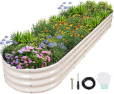 1MORE galvanized raised garden bed front view with durable metal panels for long-lasting gardening