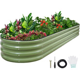 1MORE galvanized raised garden bed with open bottom for improved drainage and root health.