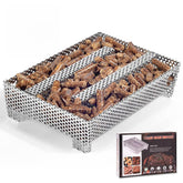3 BUZZLETT pellet smoker tray delivering 12 hours of continuous smoke for rich grilling.