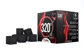 320° Premium shisha coconut charcoal cubes 26mm pack for clean hookah sessions.