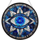 365CUSGIFTS evil eye sun catcher with mountain glass on window brightens space