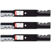 3PK Oregon Gator G3 blades pack delivering clean, even cuts on 52-inch Exmark mowers.