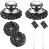 3SAIT steel wool scrubber handle for comfortable, skin-safe pot and pan cleaning.