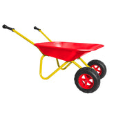 3T GROUP toddler gardening tools set red wheelbarrow helps kids transport sand safely.