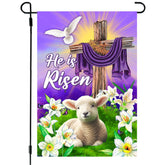 68LDROOTER He Is Risen flag, double-sided design, ideal garden display