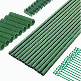 7Queen garden stakes kit with stake lineup for scalable plant support