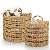 84ECO wicker hanging basket for front door flowers, adds curb appeal and organized entry.