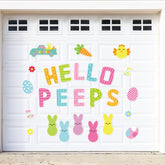 90shine Easter magnets on a garage door adding festive charm and easy removal
