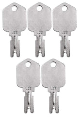 A.A five-pack forklift keys designed for Clark, Caterpillar, and Hyster machines, enabling quick ignition replacements.
