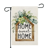 AACORS Eucalyptus Garden Flag front view with vibrant floral motif for outdoors.
