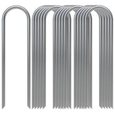 AAGUT 16-pack garden stakes in galvanized 6-inch form for drip lines and edging.