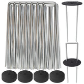 AAGUT 6-inch landscape staple with gasket for weed barrier installation.
