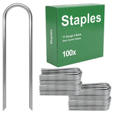 AAGUT garden stakes 6-inch round-top securing drip lines and landscape fabric.