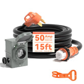 A A IN 50 amp generator cord 15 ft with copper conductors for reliable power