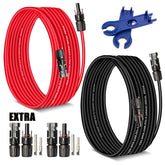 AAKL solar extension cable 30ft with red and black leads for rooftop PV wiring.
