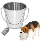 AASPIRE PETS 4qt heavy-duty bucket with handle for easy carrying and spill-free feeding.