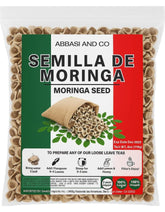 ABBASI & CO Moringa PKM1 seeds package for planting and flavor-rich snacks.