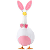 Abbylike Easter goose outfit with bunny ears headband for a charming porch display this spring.