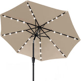 ABCCANOPY 9ft tan umbrella with 32 LED lights for evenings