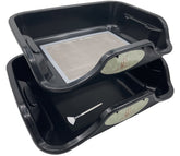 Ablaze tray front view with replaceable 150-micron screen for clean work