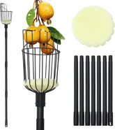 ABtool fruit picker pole extended to reach tall fruit trees for easy harvest