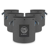 AC Infinity heavy-duty fabric pots with 5-gallon bags for durable container gardening.