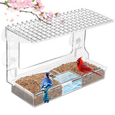 ACEROMT clear window feeder on glass with strong suction cups for outdoor viewing