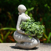 Aclema New Life face planter overall view, durable resin for indoor or outdoor display.