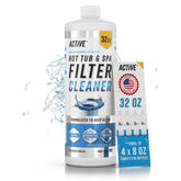 ACTIVE Spa Filter Cleaner 32oz bottle for deep hot tub cartridge cleaning.