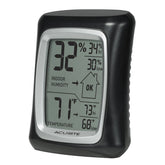 AcuRite indoor digital thermometer-hygrometer display shows current temp and humidity at a glance.