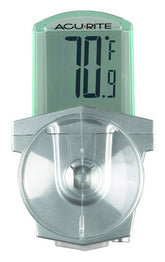 AcuRite 00799 thermometer display shows outdoor temperature in large numerals for quick checks