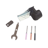 Acxico sharpening angle guide demonstrating precise chain alignment for sharp cuts