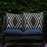 Adabana outdoor pillow cover 18x18 in black and white, waterproof for patio resilience.