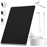 Adarqeks 6W solar panel front view powering Ring camera for reliable outdoor charging