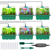 Adawook seed starter trays with 72 cells under grow lights nurture seedlings.