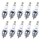 Adefol L7T spark plug packaging highlights broad compatibility for two-stroke engines.
