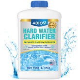 ADIOS! hot tub clarifier clears cloudy water for easier filtration.