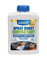 ADIOS! Spray Boost bottle pour for easy, even weed coverage.