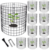 Adnee ten-pack wire plant protectors guard seedlings with durable, animal-proof cages.