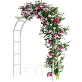 Adorox metal garden arch trellis, 7-8ft wide, ideal outdoor climbing plant support