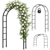 Adorox thickened-tube garden arch, full-arch view ready for an elegant entrance.