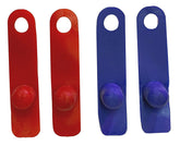 ADP R1 rooster booster mitt blue front view showing leg protection in action