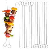 ADULLPONY stainless skewers complete set for outdoor grilling, durable and reusable.
