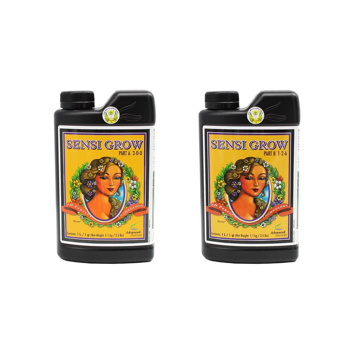 Advanced Nutrients Sensi Grow Part A+B bottle pour for robust vegetative growth