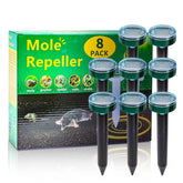AECITY new upgrade 8PK mole repellent stakes shield garden from burrowing pests
