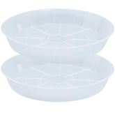 Afrine plant saucer 17-inch clear top view for indoor gardens and catchment.