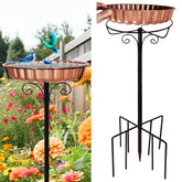 AGGQQA rustproof bird bath bowl for outdoor use with durable metal construction.