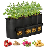 AGOLEAM 4-pack 10-gallon grow bags set for versatile indoor or outdoor gardening.