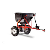 Agri-Fab 45-0463 hopper capacity demonstrated for fewer refills during lawn care.
