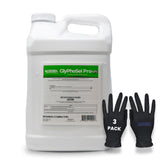 Agrisel GlyPhoSel Pro weed killer bottle ready for targeted weed control in garden beds.